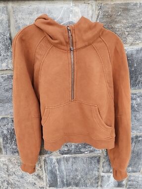 Lululemon Scuba Half-Zip Hooded Sweatshirt in Copper  Brown Medium / Large